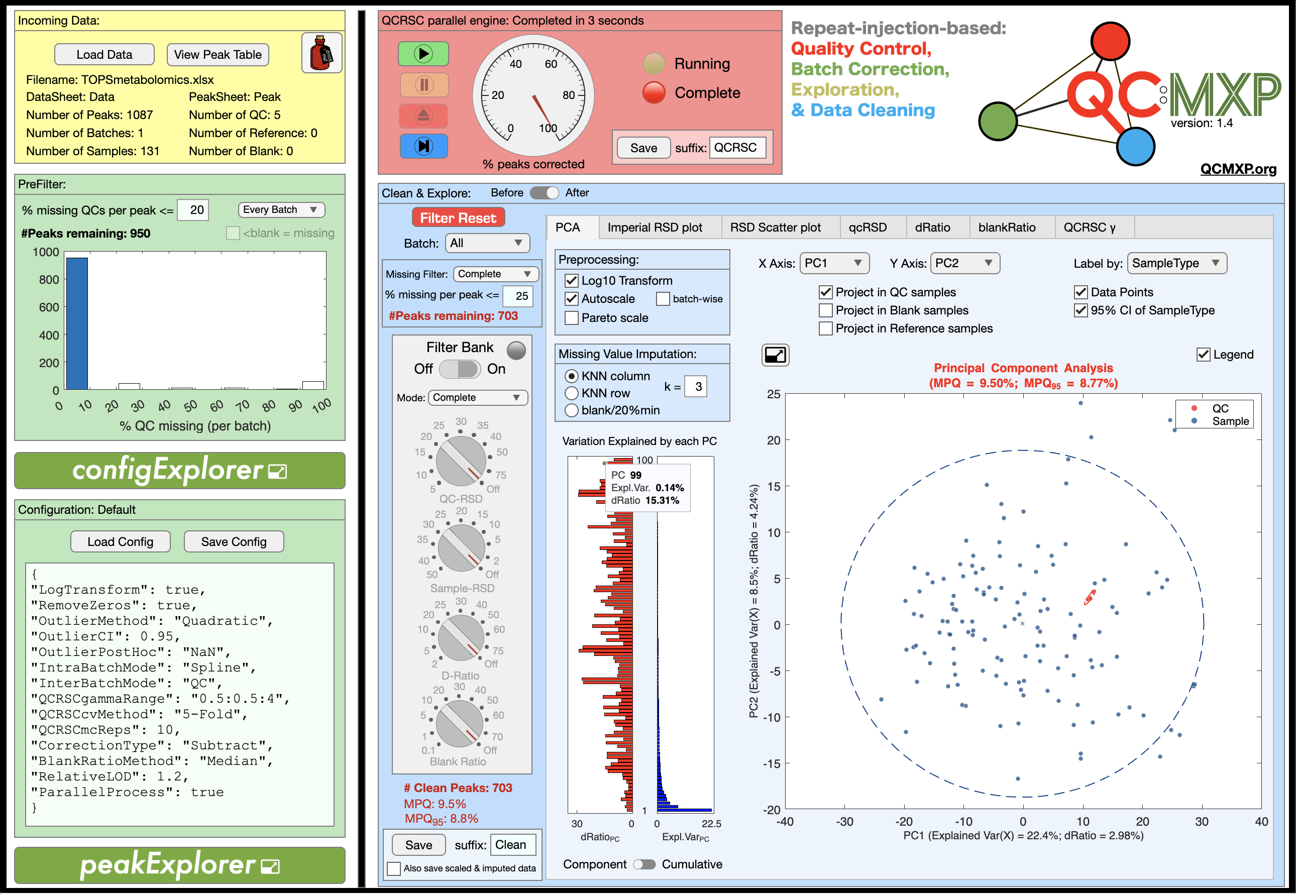 Screenshot of QC-MXP